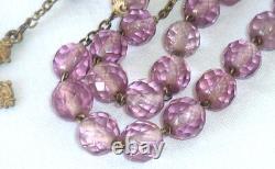 Large Antique Rosary in Solid Silver with Colored Glass Beads