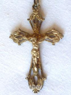 Large Antique Rosary in Solid Silver with Colored Glass Beads