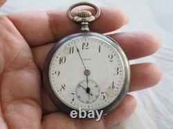 Large Antique Silver Pocket Watch Havila