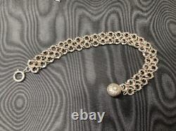 Large Antique Solid Silver and Gold Charm Bracelet, 19th Century