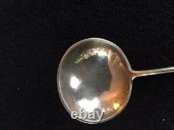 Large Antique Spoon In Russian Silver 84 Partitioned Enamel