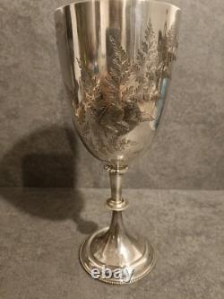 Large Solid Silver Chalice LONDON Antique 19th Century
