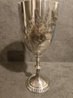 Large Solid Silver Chalice LONDON Antique 19th Century