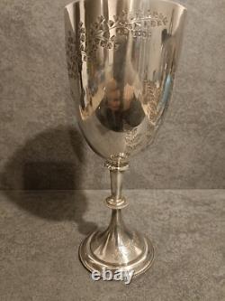 Large Solid Silver Chalice LONDON Antique 19th Century