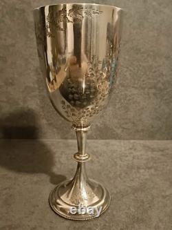 Large Solid Silver Chalice LONDON Antique 19th Century