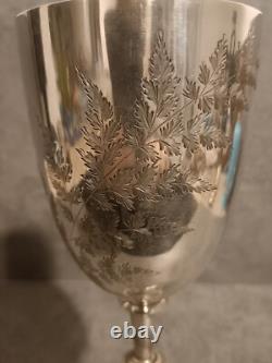 Large Solid Silver Chalice LONDON Antique 19th Century