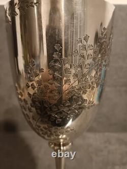 Large Solid Silver Chalice LONDON Antique 19th Century