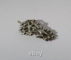 Large antique Holy Spirit pendant with Rhine stones, solid silver, Normandy, 19th century