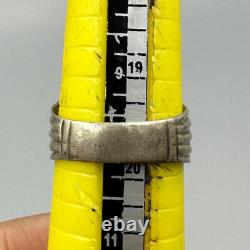 Large beautiful ancient Roman ring in solid silver and agate stone