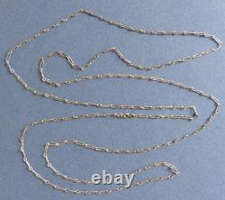 Large long necklace chain, solid silver antique jewelry, silver chain 142