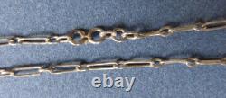 Large long necklace chain, solid silver antique jewelry, silver chain 142