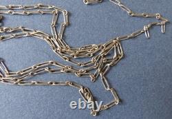 Large long necklace chain, solid silver antique jewelry, silver chain 142