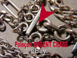 Long Necklace Antique Vintage 3 Ranks In Hallmark Crab Silver