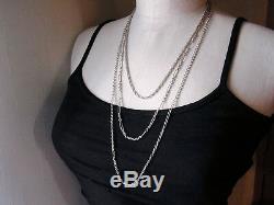 Long Necklace Antique Vintage 3 Ranks In Hallmark Crab Silver