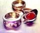 Lot 3 Antique Rings Solid Silver Band Ring Vintage Jewelry Natural Stone