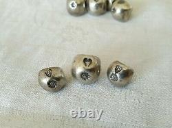 Lot Antians Boutons Argent Massif Punches 18th 19th Chinese Silver Button