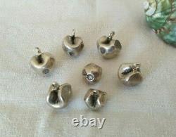 Lot Antians Boutons Argent Massif Punches 18th 19th Chinese Silver Button