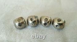 Lot Antians Boutons Argent Massif Punches 18th 19th Chinese Silver Button