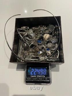 Lot Of Antique And Modern Jewelry Silver Massif 225 G