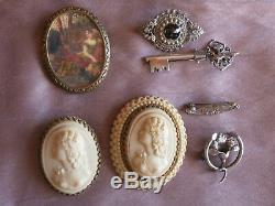 Lot Of Antique & Vintage Jewels + Sterling Silver Rattle To Restore