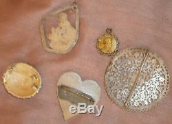 Lot Of Antique & Vintage Jewels + Sterling Silver Rattle To Restore