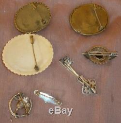 Lot Of Antique & Vintage Jewels + Sterling Silver Rattle To Restore