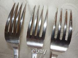 Lot of 3 Antique Solid Silver Forks with Vieillard Hallmark 185 grams 19th century