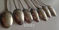 Lot of 7 small solid silver spoons 18th century old hallmarks to see 61.8g