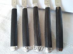 Lot of Antique 18th-Century Solid Silver and Ebony Knives
