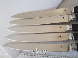 Lot of Antique 18th-Century Solid Silver and Ebony Knives