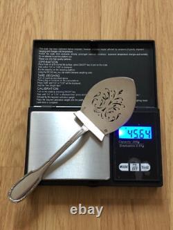 MAGNIFICENT antique SIFTING SPOON in SOLID SILVER Widow COMPERE