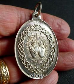 MIRACULOUS MEDAL Solid Silver Vintage Antique from France Signed Pendant