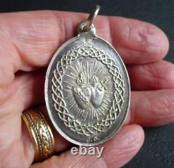 MIRACULOUS MEDAL Solid Silver Vintage Antique from France Signed Pendant