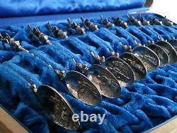 Magnific Rare Set 12 Old Small Cuilles Moulin Dutch Silver