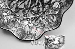 Magnificent Antique Silver Tea Strainer, richly chiseled Dutch style