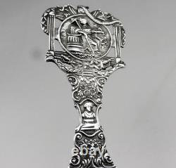 Magnificent Antique Silver Tea Strainer, richly chiseled Dutch style