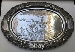 Magnificent Grand Course In Silver Chinese Massif Former Chinese Export Silver