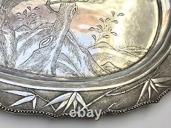 Magnificent Grand Course In Silver Chinese Massif Former Chinese Export Silver