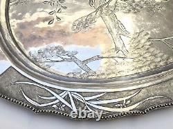 Magnificent Grand Course In Silver Chinese Massif Former Chinese Export Silver