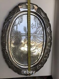 Magnificent Large Antique Chinese Export Silver Plate