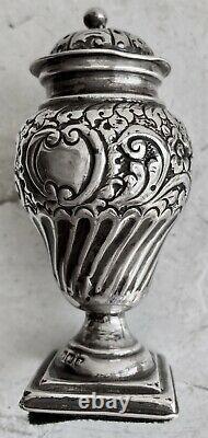 Magnificent Old Fire-parfum In Solid Silver English Punch