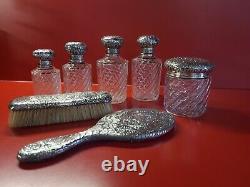 Magnificent Old Solid Silver Toiletry Kit Poisonns G B