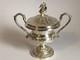 Magnificent Rare Antique Sugar Bowl In Solid Silver With Swan Decoration In Empire Style