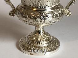 Magnificent RARE antique SUGAR BOWL in SOLID SILVER with SWAN decoration in EMPIRE style