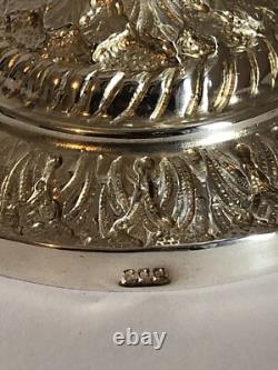 Magnificent RARE antique SUGAR BOWL in SOLID SILVER with SWAN decoration in EMPIRE style