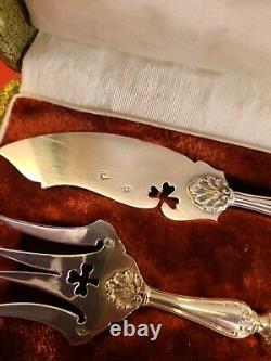 Magnificent antique solid silver Minerve service for sweet treats.