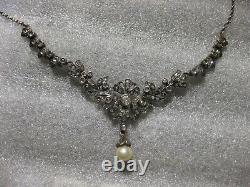 Magnifique Ancien Collier Serti De Diamants Taille Rose Epoque 19th