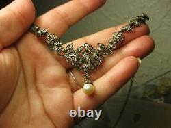 Magnifique Ancien Collier Serti De Diamants Taille Rose Epoque 19th