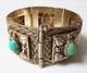 Massive Silver Bracelet Turquoise Antique Jewel Silver Bracelet Turquoise 74 Gr