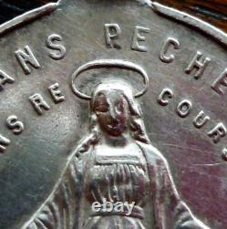 Miraculous Silver Medal Antique Religious Solid Silver Vintage Pendant France